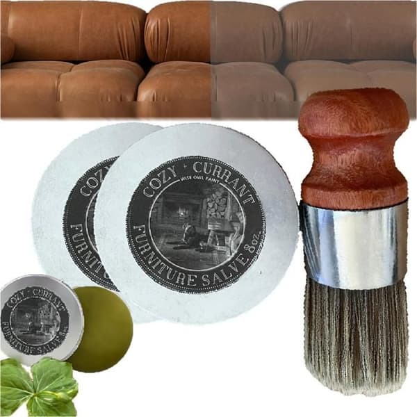 2-delat Wise Owl lädermöbelpomadeset (lädermöbelpomade och borste)