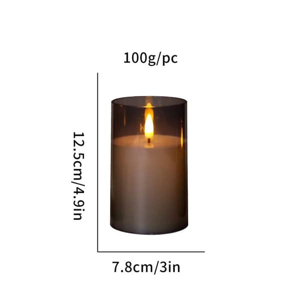 Flammeløse LED-akrylys med flimrende effekt, fjernkontroll og timer