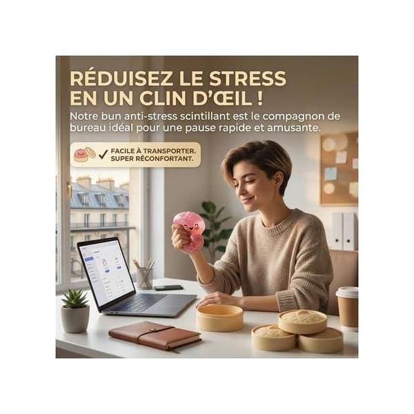 Regnbue \"Dumpling\" Stressball — Myk Sensorisk Leke (Gjennomsiktig Rosa)