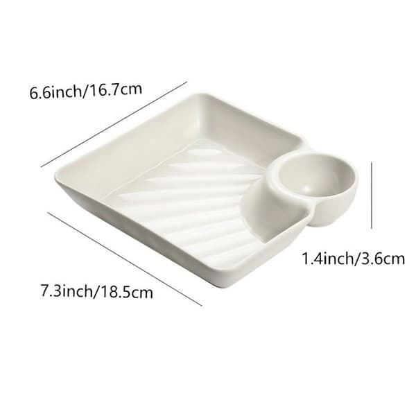 Sæt med opdelte snackbakker (18,5 cm x 16,8 cm) — Plastik serveringsfade med rum