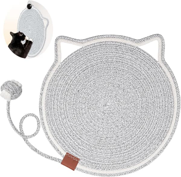 Katteklorebrett - 40 cm rundt bomullstau - Beskytter sofa/vegger for innekatter