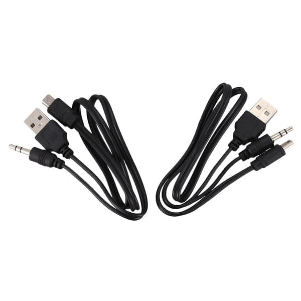 USB 2.0 til Mini A hann 3,5 mm plugg lyddatakabel 45 cm 2 stk