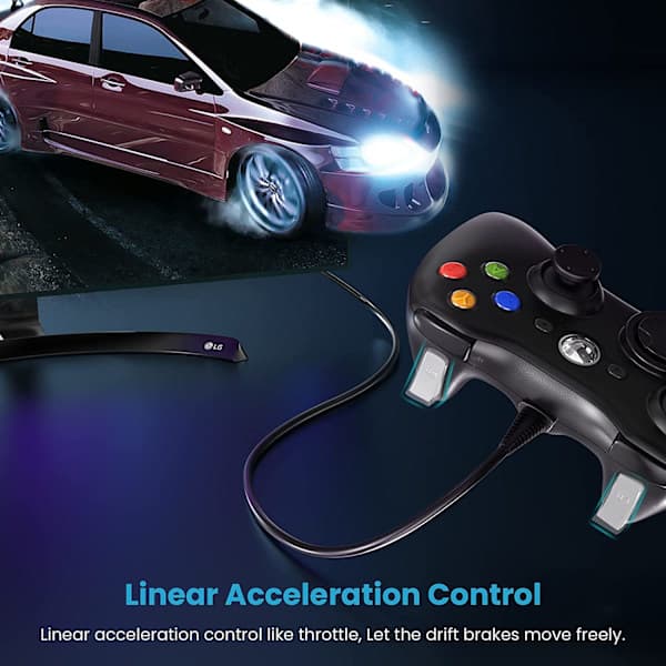 Kablet Controller til Xbox 360, YAEYE Game Controller til 360 Sort