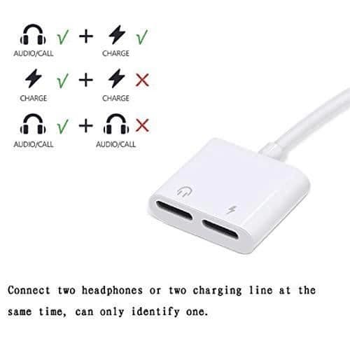 Lightning-adapter - Apple - 4-i-1 - Samtidig opladning og lyd - Kompatibel med iPhone 7 til 11 Pro Max