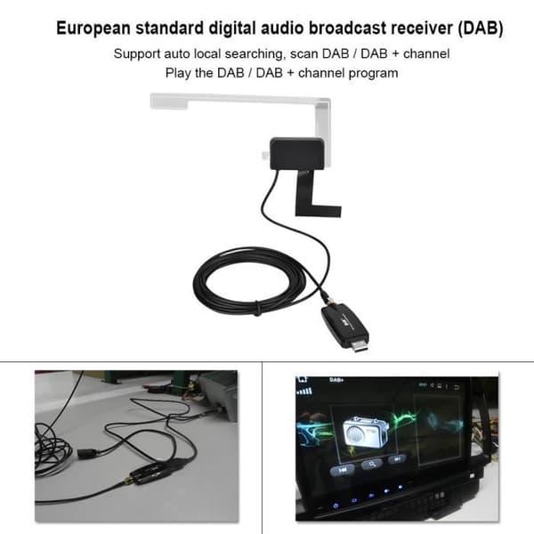 DAB+ mottaker - Kompatibel med de fleste Android-bilsystemer - RDS- og DLNoir-funksjon
