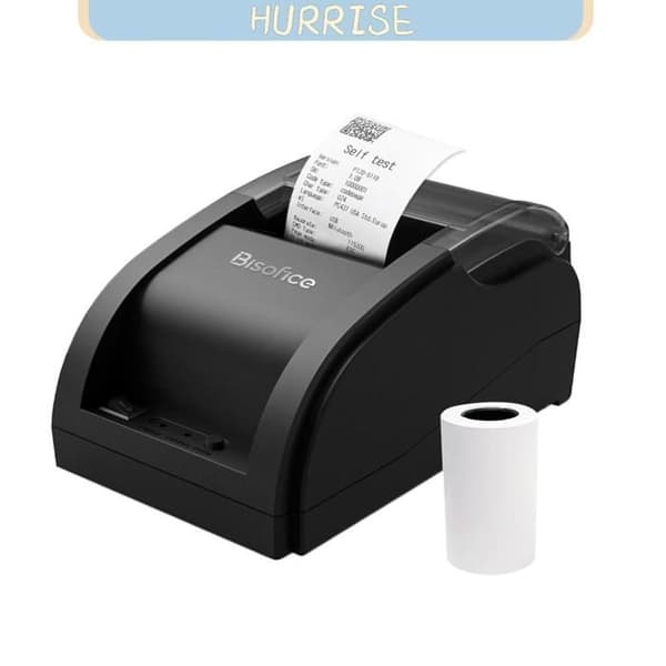 HURRISE Bisofice stasjonær 58 mm termisk kvitteringsskriver kablet strekkode-dataskriver UE-1 UE-2