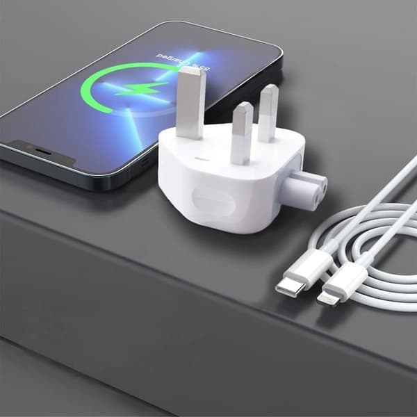 AC-adapter, britisk lader, reserveplugg, omformer, standard 3-pinners veggplugg