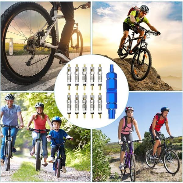 Presta ventilkerner, Presta ventilfjernerværktøjssæt til landevejs- og mountainbikes (11 dele)