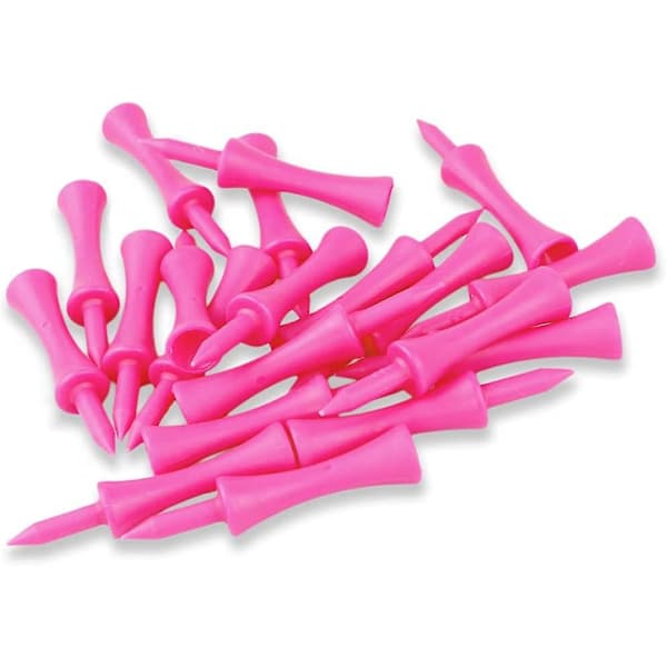 100-pak 57 mm lyserøde golf-tees i plastik
