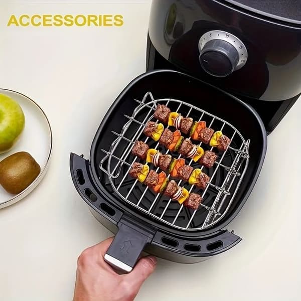 Tilbehørssett i rustfritt stål til airfryer – Rund spydholder