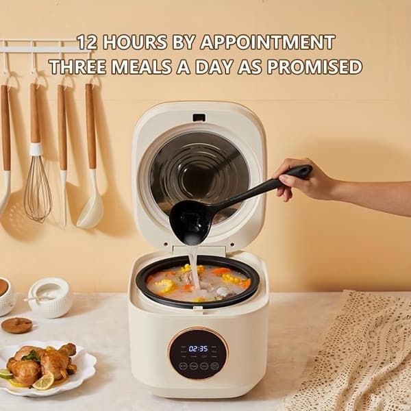 Riskokare, 5L elektrisk riskokare, 900W riskokare med timer, 9 matlagningsprogram, smart vit