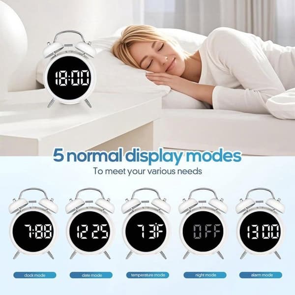 Digital Väckarklocka - Digital Klocka - LED-Display - Väckarklocka för Sovrum - Energibesparande - Svart