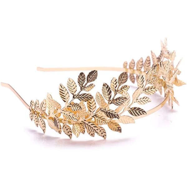 Brudekrone med blader, diadem, gull