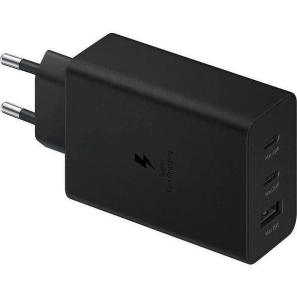Trio 65W strømadapter - 2 x USB-C - 1 x USB-A - Svart - Kabel ikke inkludert