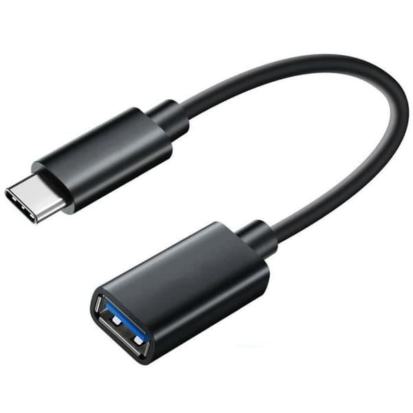USB-C–USB-A OTG-sovitin (naaras) – Yleiskäyttöinen OTG-kaapeli älypuhelimille ja tableteille (musta)