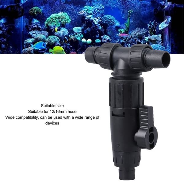 3-veis ventil – Akvariumkran – Raskt vannbytte – 12/16 mm