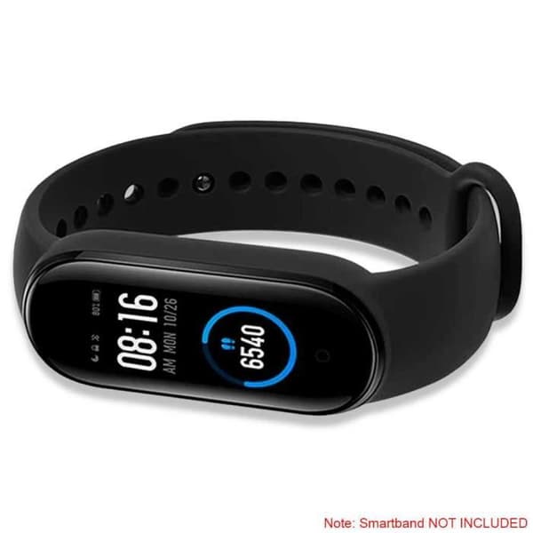 Udskiftningsrem - Kompatibel med Xiaomi Mi Band 5 6 - Silikone - Sort - Blød
