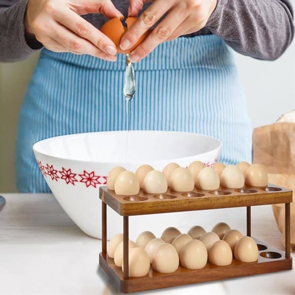 Eggoppbevaringsboks | Benkeplate eggholder | Dobbel-lags eggbrett