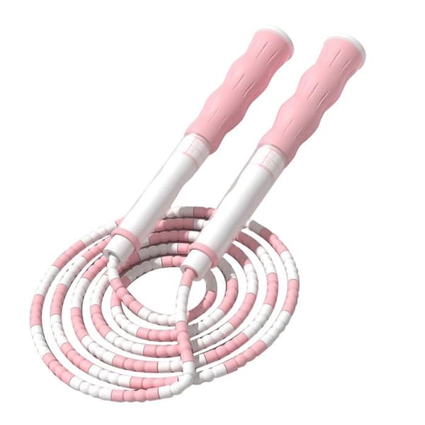 Hopprep för barn – Justerbart & bambupärlor – Rosa – för skola & utomhus