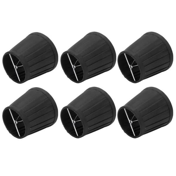6-pack tyglampskärmar – PX122 – 6 delar modern design – för vardagsrum och sovrum – svart 11 cm