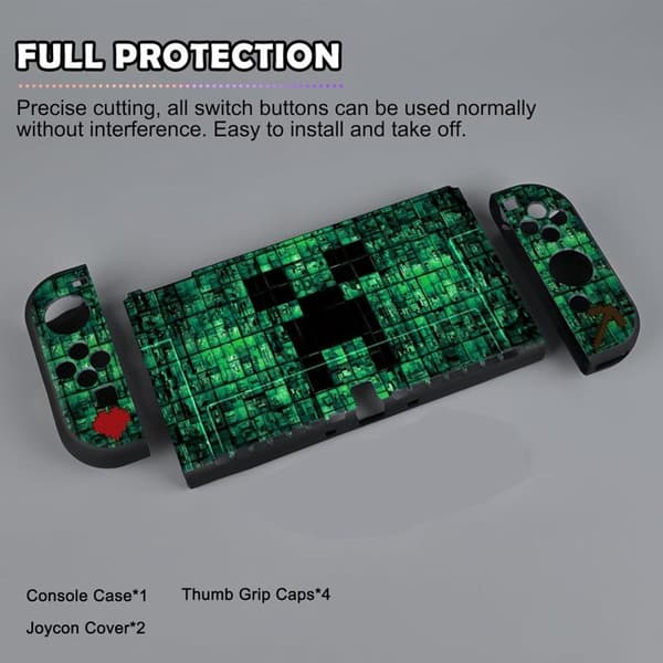 Etui til OLED Switch, Slankt Blødt Dockbart OLED Switch Beskyttelsesetui, Ridsefast TPU Cover, Grøn OLED