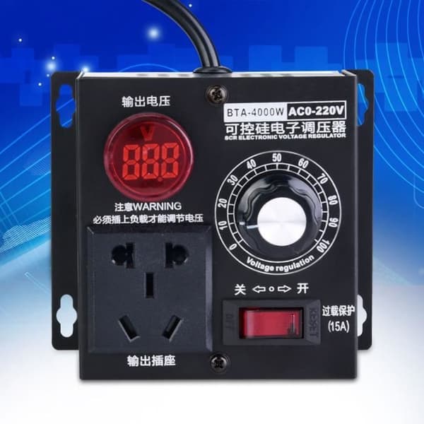 Spenningsregulator - SCR 220V - Variabel hastighetsdrift - Universalplugg - 2 års garanti