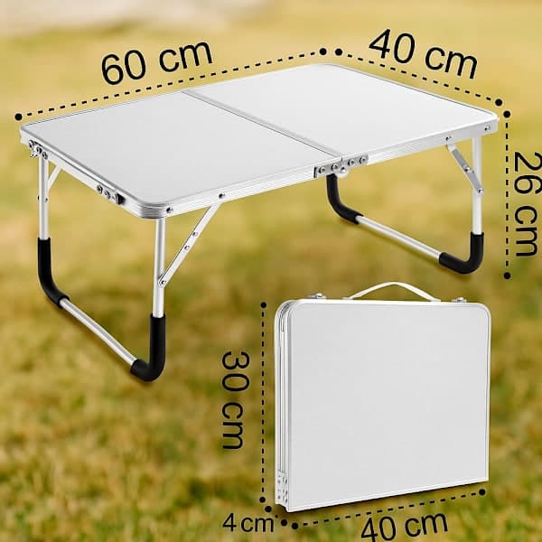 Hopfällbart lättvikts campingbord i aluminium 1000