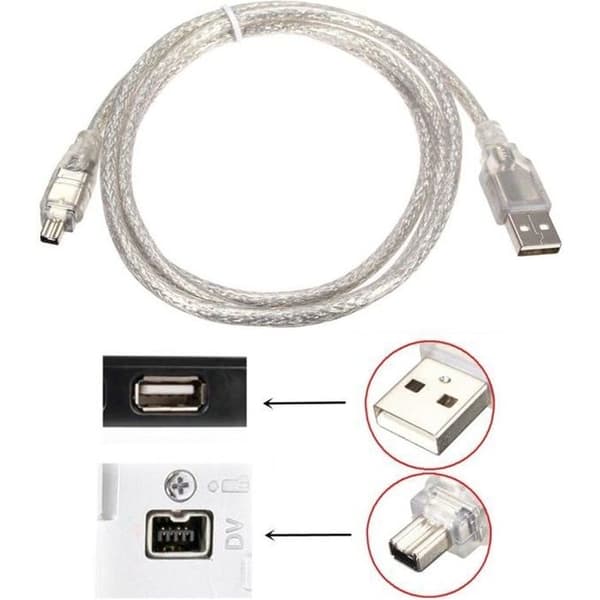 1,2M/4FT USB 2.0 hann A 4-pinners Firewire IEEE 1394 adapteromformerkabel
