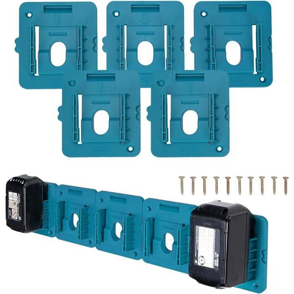 Väggfäste för Makita 18V Bosch-batteri (5-pack), kompatibelt med modellerna BL1860 och BL1850 (batterier ingår ej).
