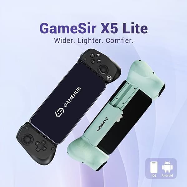 Mobil Spilcontroller til Android og iPhone 15/16 (USB-C), Hall Effect Joystick, Letvægts Ergonomisk Greb (grøn)