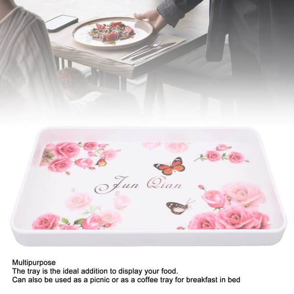 Stabelbart plastbrett – Rosa 30×19,5 cm – Snacks, frukt, frokost