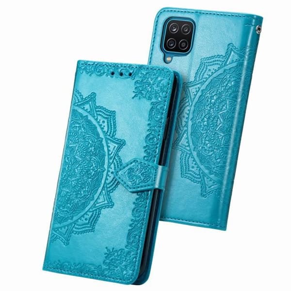 Etui - Mandala - Galaxy A12 - PU Læder - Blødt - Magnetisk