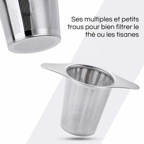 2 STK Te-infuser, Te-infuser med fine huller i 304 rustfrit stål, med to tapper og låg til krus kop tekande