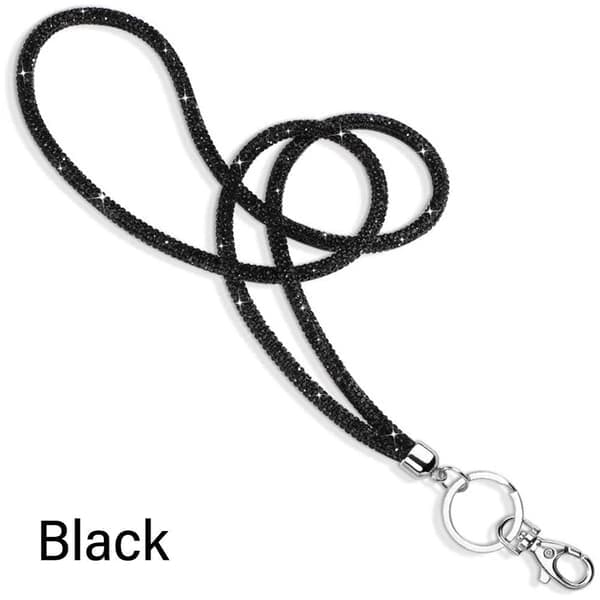 Rhinestone Telefon Snor Krystal Kæde Stropper SORT SORT sort_YF black