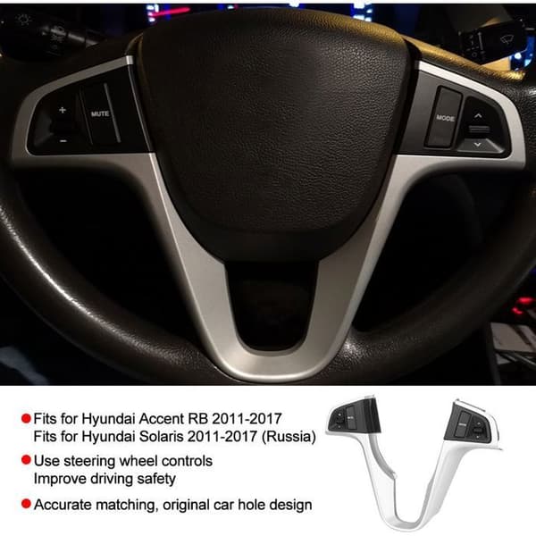 Rattknapper – Hyundai Accent RB 2011-2017 blå krom bakgrunnsbelysning