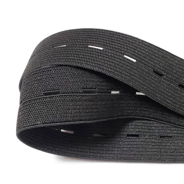 Elastisk knaphulsbånd elastikbånd, praktisk og alsidigt sort sort Bredd: 2cm