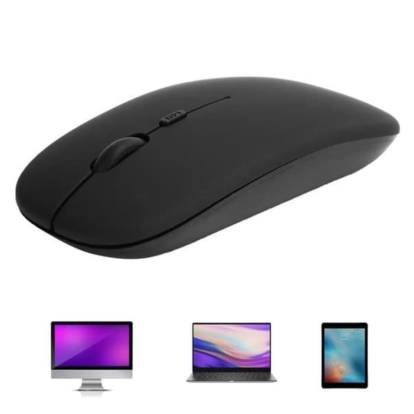DILWE Trådløs Mus - Sort Trådløs Bluetooth 5.0 Mus - Lydløs Desktop Mus til OS X/Microsoft Bærbare Computere Tablets / -LAP