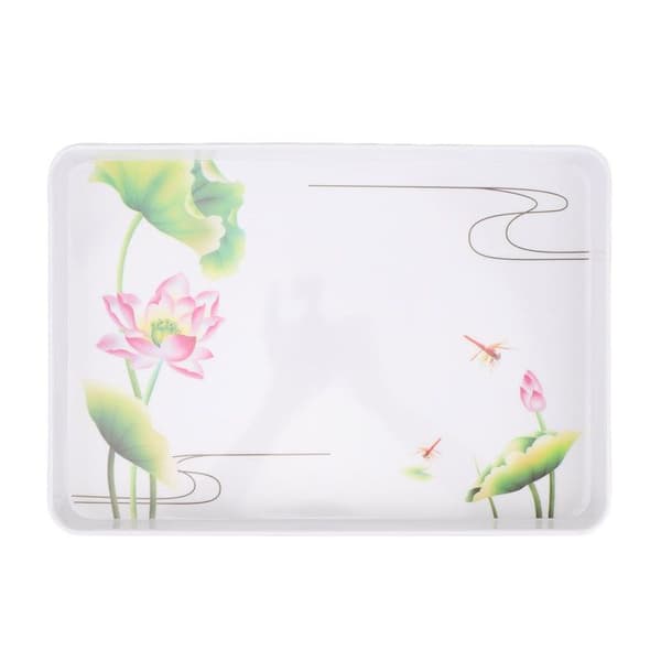 Matbricka – stapelbar 35×23 cm – minimalistisk lotus – för buffé och kontorsservering