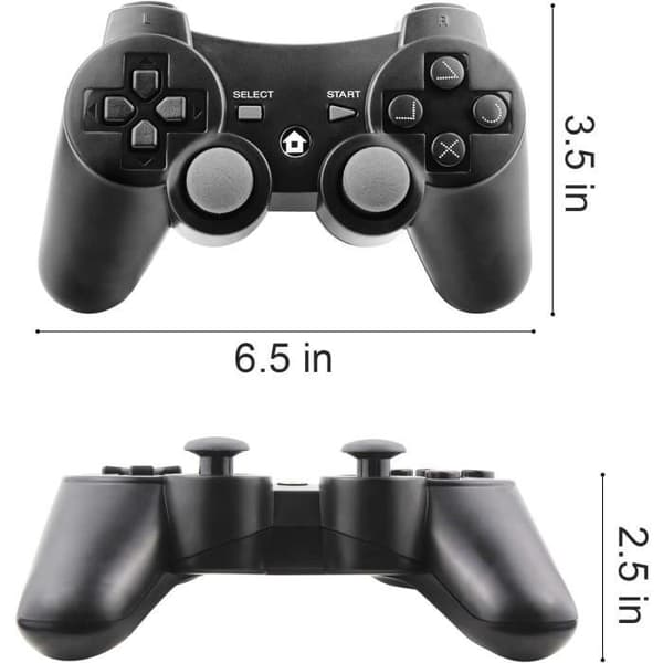 Diswoe Trådløs Bluetooth Controller til PS3, 6-akset Gamepad til Playstation 3, Bonus Gratis Opladerkabel, Wi