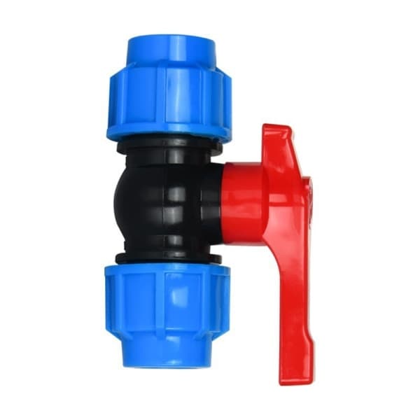 Plastkugleventil til 32 mm kompressionsslange