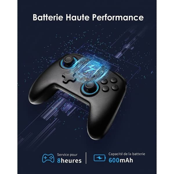 Switch/2/OLED/LITE LED RGB Controller Sort - Trådløs Bluetooth Controller - Hall Joysticks - 6 Akser - Vibration - Programmerbar Knap