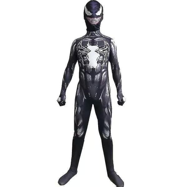 Venom Spider-Man cosplay-dräkt för barn, jumpsuit för maskerad