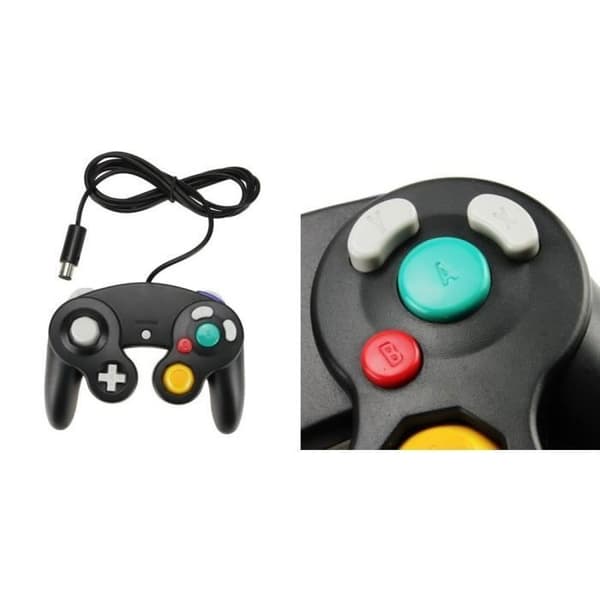 Gamepad - Gamecube/Wii - Kablet - Svart - Vibrasjon