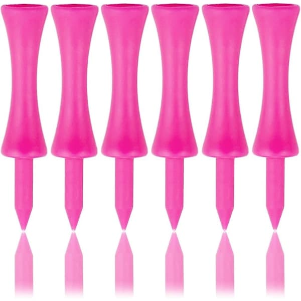 100-pakning 57 mm rosa golfpegger i plast