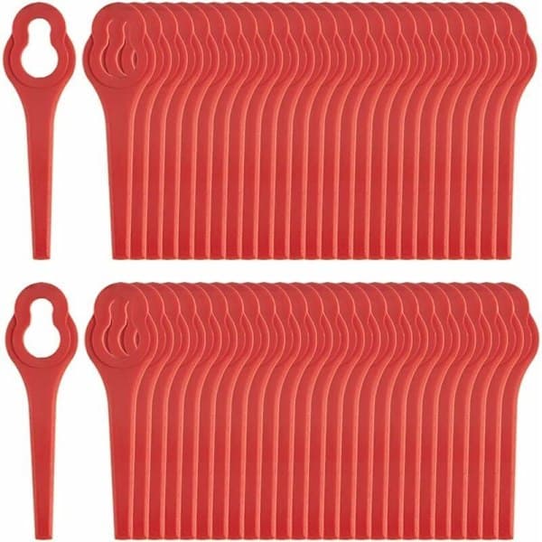 Pakke med 50 kompatible kniver for Ferrex Aldi Far 20-i gresstrimmer, erstatningskniver for batteridrevne gresstrimmere.