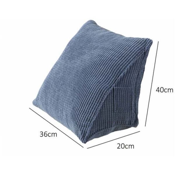 Ergonominen kolmiotyyny 20x36x40 cm – Pehmeä EPE-kangas – Sivutasku – Mukava ristiseläntuki