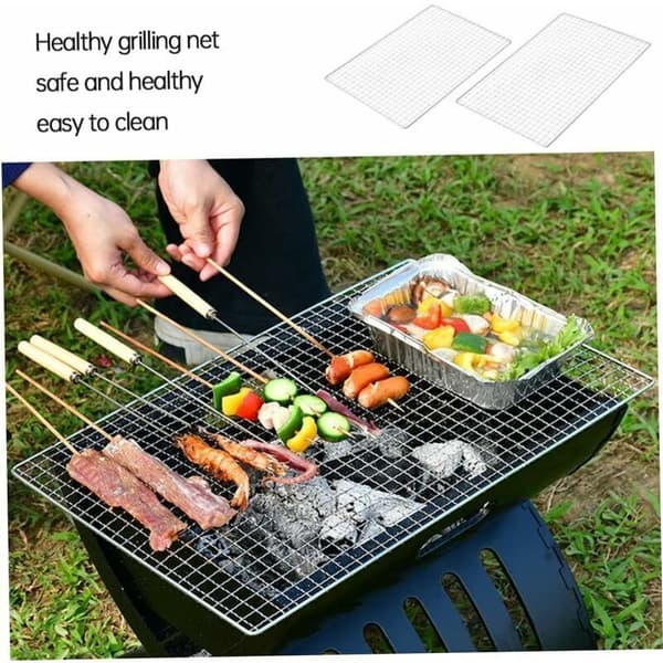 40x25 cm BBQ Grill Rustfritt Stål Utendørs Matlagingsgrill Grilltilbehør