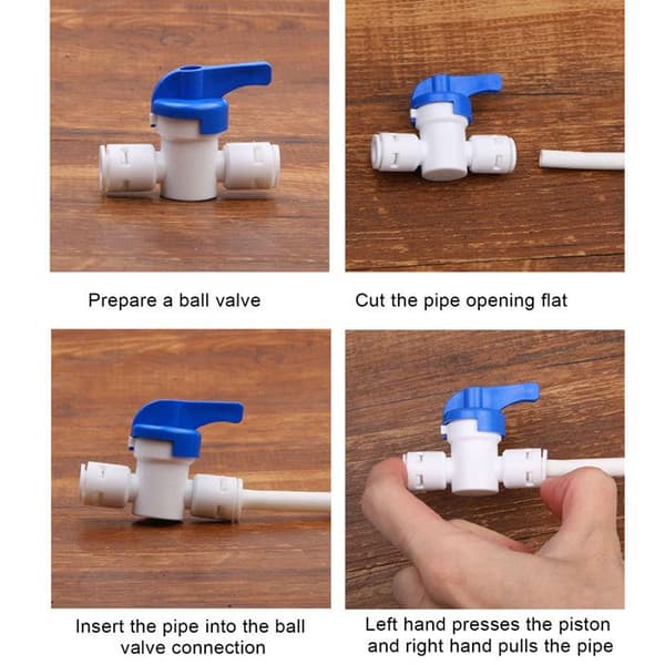 10 stk. udluftningsventil – fødevaregodkendt PP 6,5 mm – 1/4\" PE-fitting – til omvendt osmose