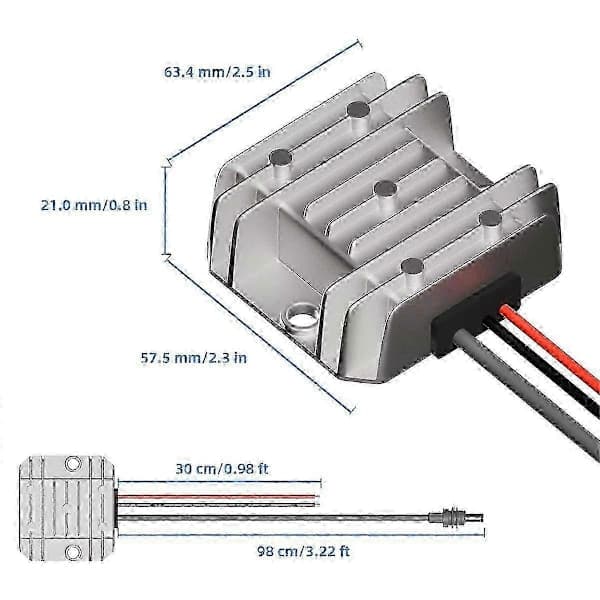 Starlink Mini 12V/24V til 30V 3.5A Step Up-omformer med DC-kabel