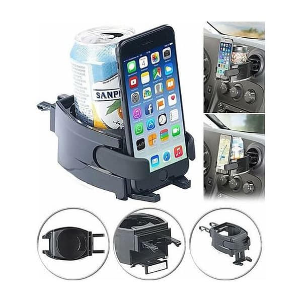 Bil kopholder: 2-i-1 kopholder og smartphoneholder til luftventil